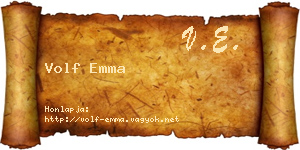 Volf Emma névjegykártya